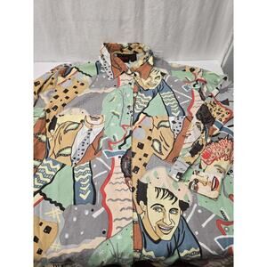 Pasta Women’s Shirt Embroidered Floral Button Down Long Sleeve Size S